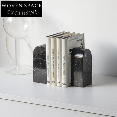 Elegant Modern Marble Bookends, Natural Stone Decorative Book Holders