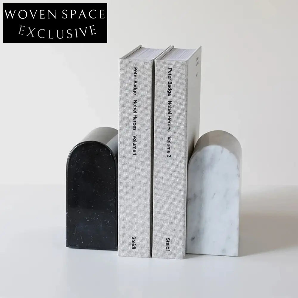 Elegant Modern Marble Bookends, Natural Stone Decorative Book Holders