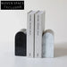 Elegant Modern Marble Bookends, Natural Stone Decorative Book Holders