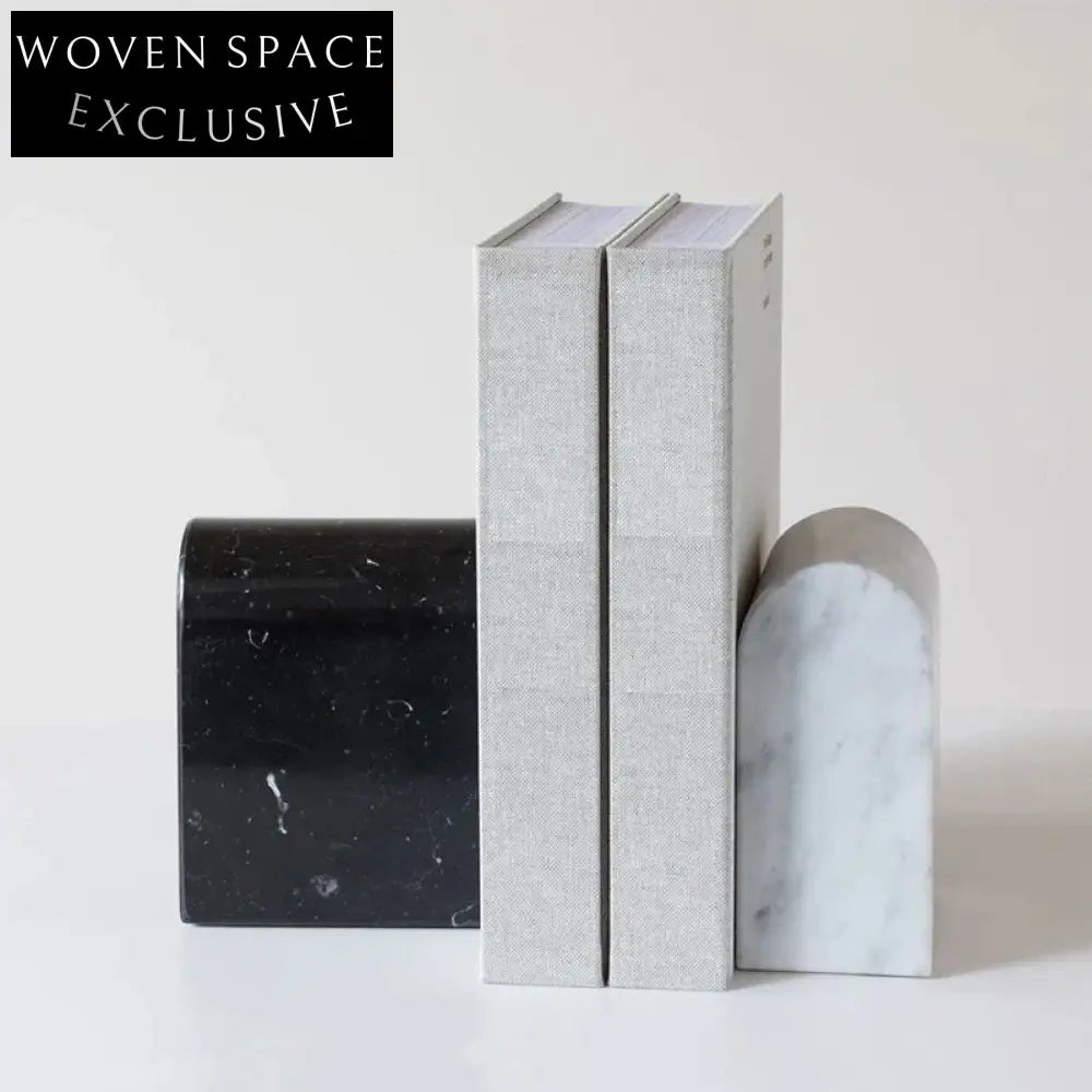 Elegant Modern Marble Bookends, Natural Stone Decorative Book Holders