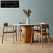 Elegant Modern Marble Top Dining Table with Wooden Base, Seats Four