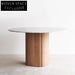 Elegant Modern Marble Top Dining Table with Wooden Base, Seats Four