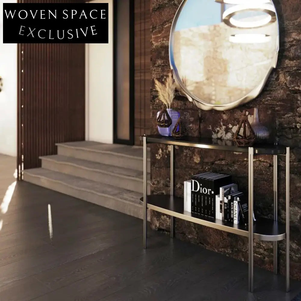 Elegant Modern Metal Marble Console Living Room Entryway Table