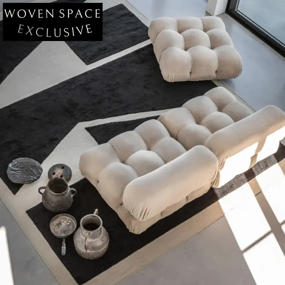 Elegant Modern Minimalist Geometric Design Polyester Fiber Floor Area Rug