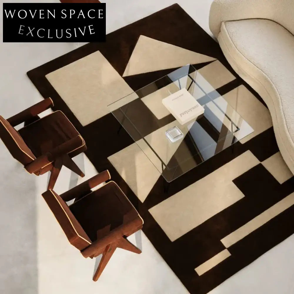 Elegant Modern Minimalist Geometric Design Polyester Fiber Floor Area Rug