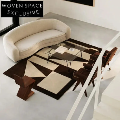 Elegant Modern Minimalist Geometric Design Polyester Fiber Floor Area Rug