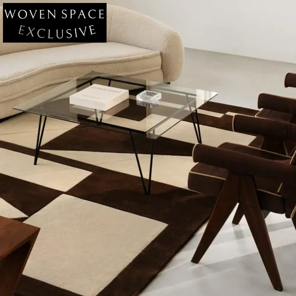 Elegant Modern Minimalist Geometric Design Polyester Fiber Floor Area Rug