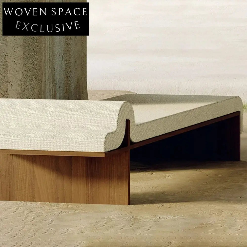 Elegant Modern Minimalist Solid Wood Fabric Upholstered Bed End Bench