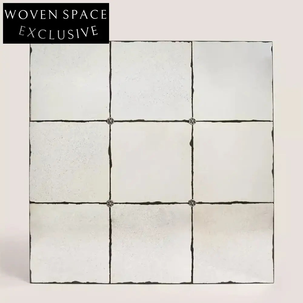 Elegant Modern Minimalist Square Wall Accent Mirror with Metal Wood Frame