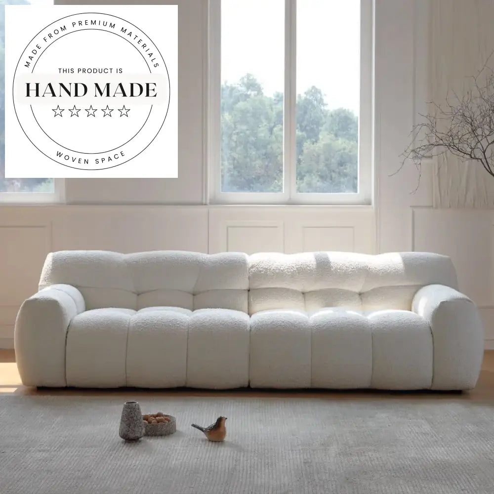 Elegant Modern Minimalist Three Seater Fabric Apartment Living Room Sofa
