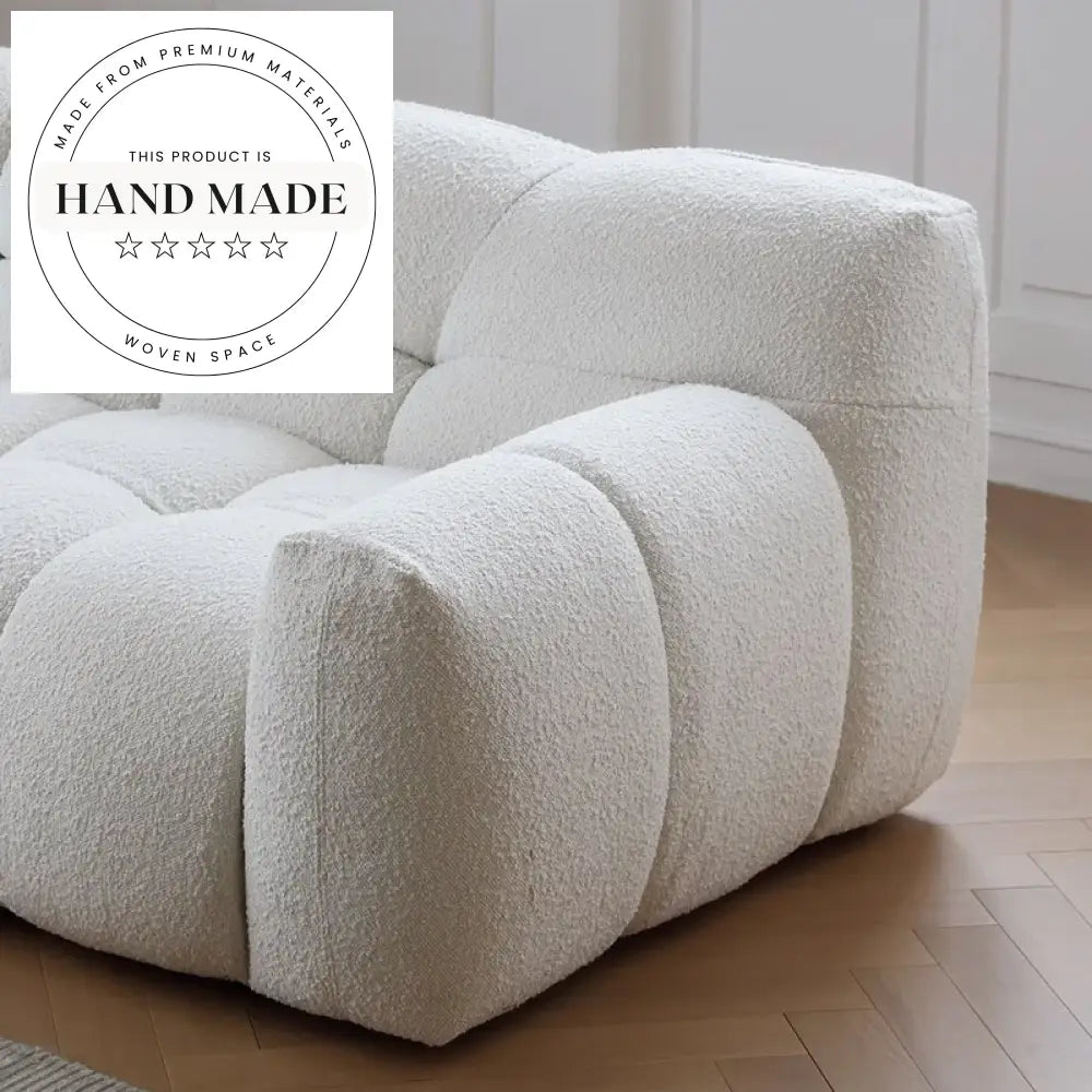 Elegant Modern Minimalist Three Seater Fabric Apartment Living Room Sofa