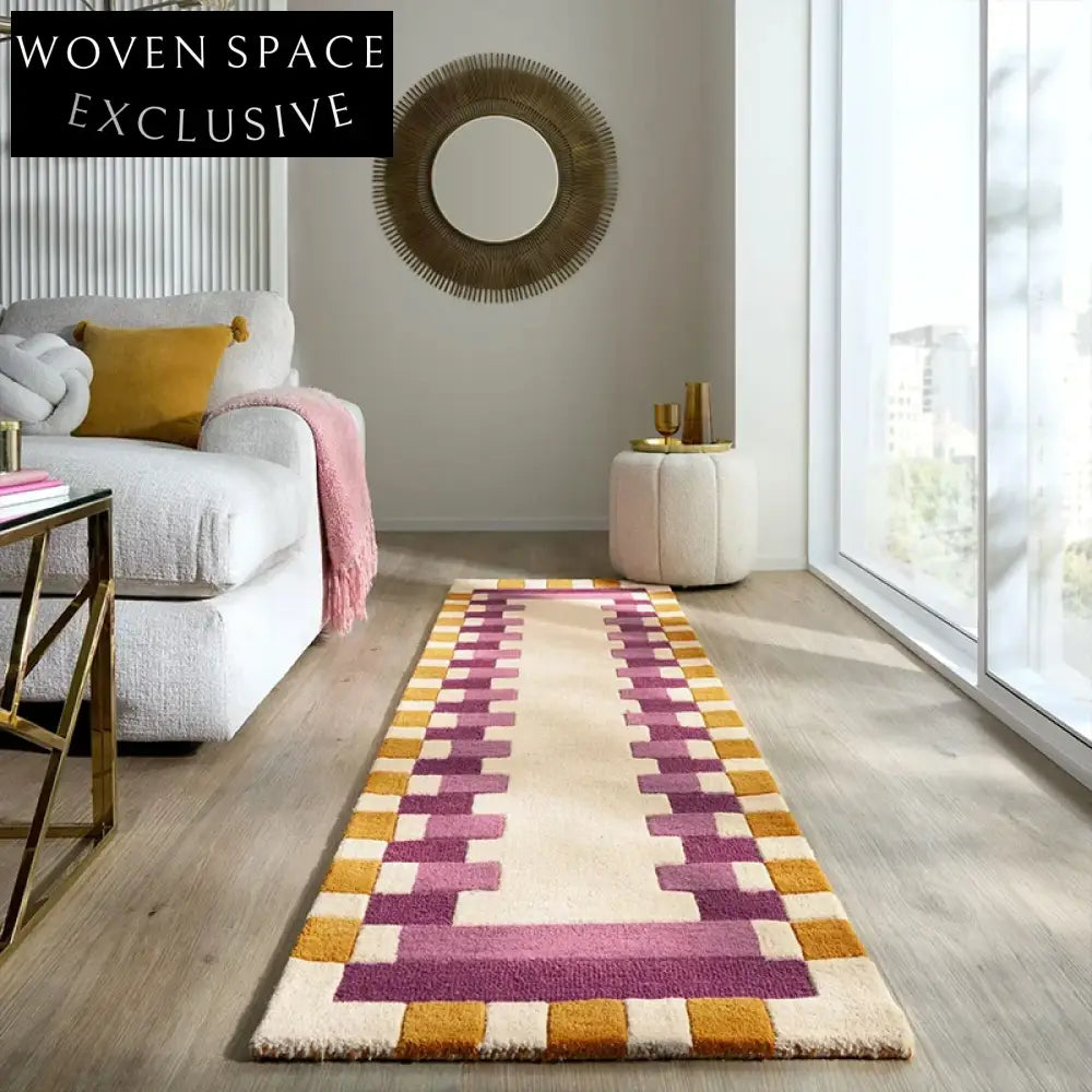 Elegant Modern Minimalist Wool Area Rug - Soft Geometric Design Floor Carpet