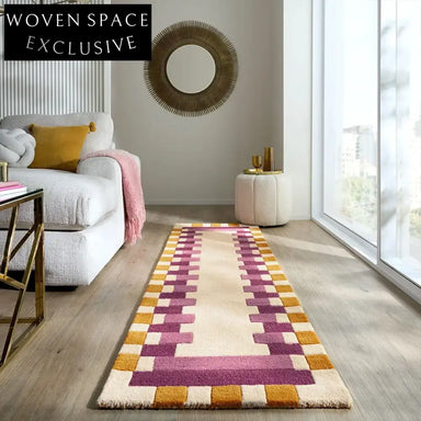 Elegant Modern Minimalist Wool Area Rug - Soft Geometric Design Floor Carpet