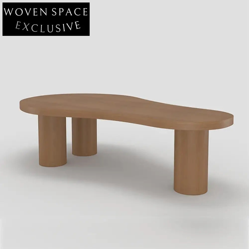 Elegant Modern Natural Beech Wood Living Room Coffee Dining Table