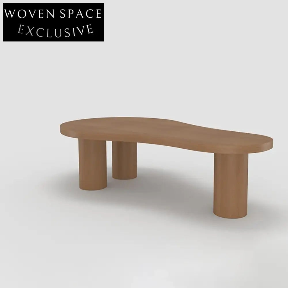 Elegant Modern Natural Beech Wood Living Room Coffee Dining Table