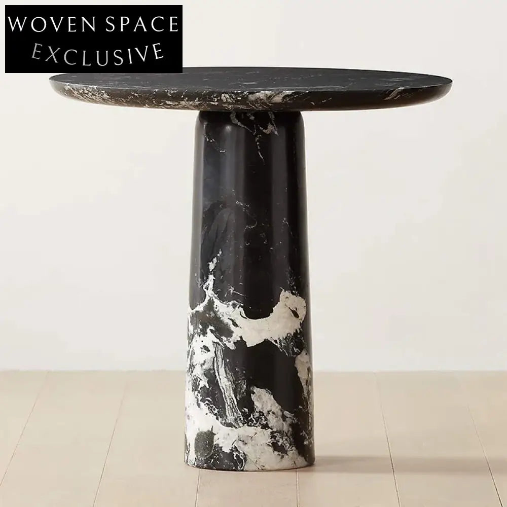 Elegant Modern Natural Marble Round Dining and Coffee Table