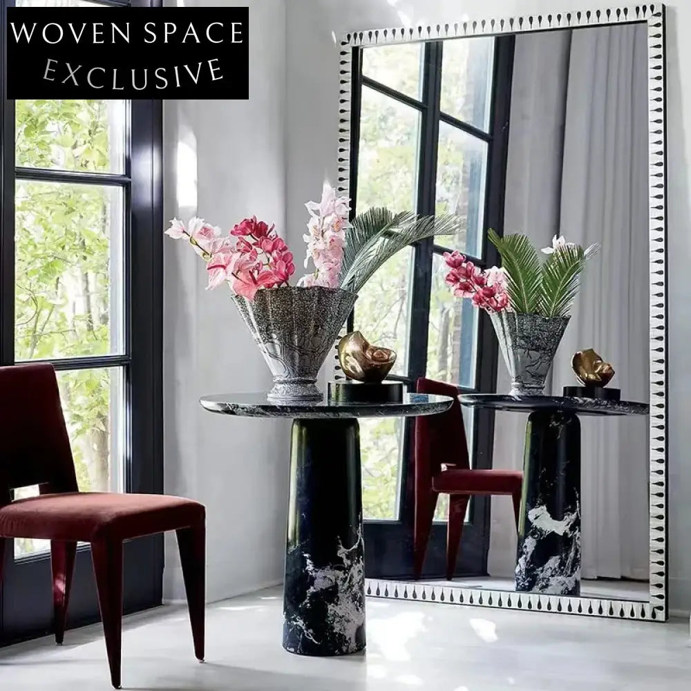 Elegant Modern Natural Marble Round Dining and Coffee Table