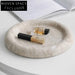 Elegant Modern Natural Travertine Marble Round Decorative Serving Tray