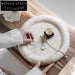 Elegant Modern Natural Travertine Marble Round Decorative Serving Tray