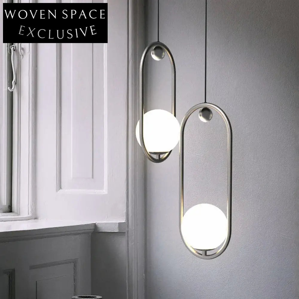 Elegant Modern Nordic Round Aluminum LED Ceiling Hanging Pendant Light Fixture