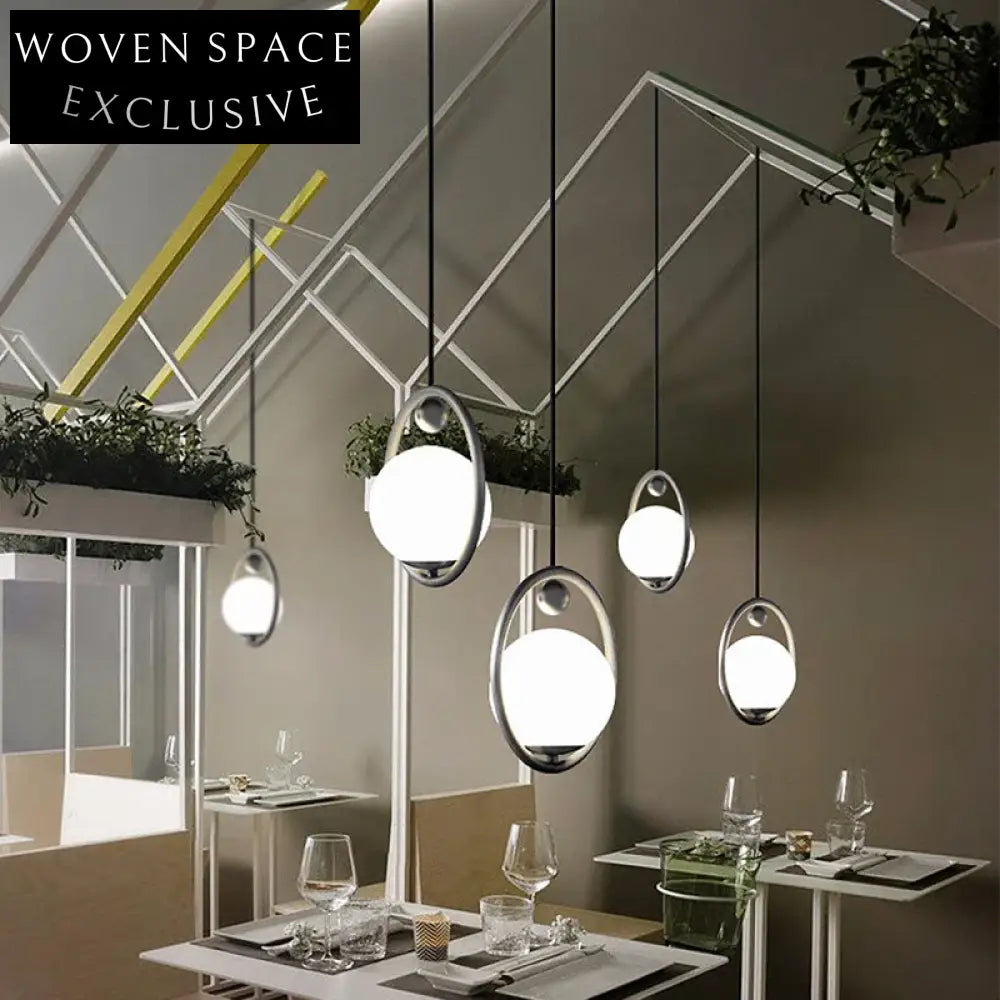 Elegant Modern Nordic Round Aluminum LED Ceiling Hanging Pendant Light Fixture