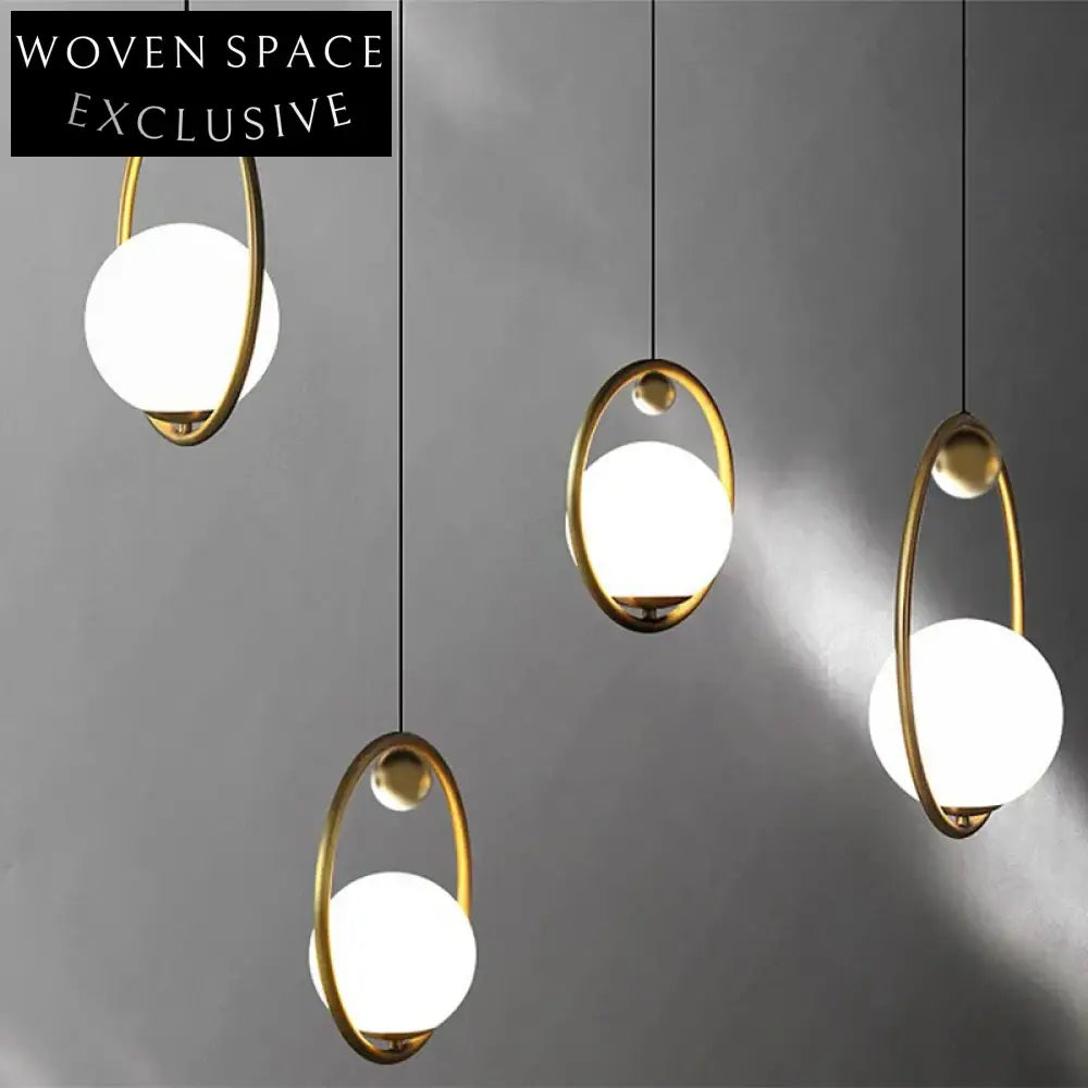 Elegant Modern Nordic Round Aluminum LED Ceiling Hanging Pendant Light Fixture
