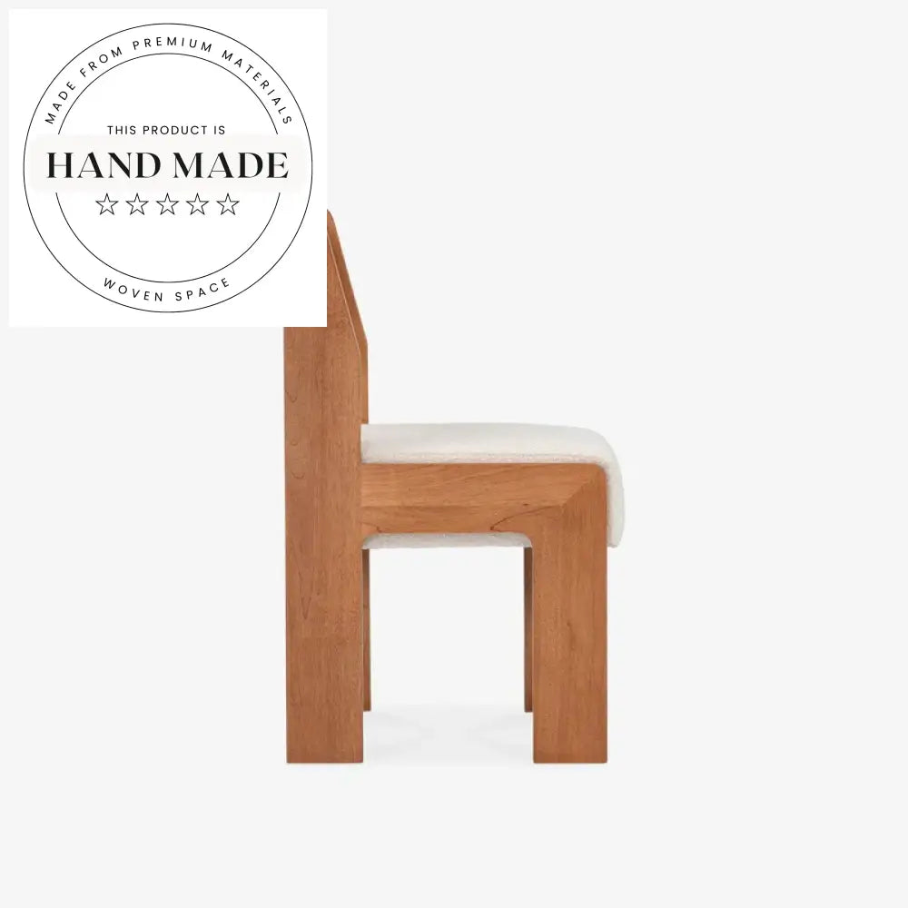 Elegant Modern Nordic Solid Wood Frame Fabric Upholstered Armrest Dining Chair