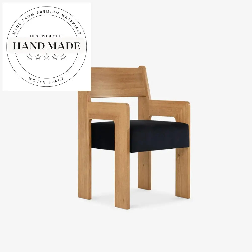 Elegant Modern Nordic Solid Wood Frame Fabric Upholstered Armrest Dining Chair