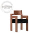 Elegant Modern Nordic Solid Wood Frame Fabric Upholstered Armrest Dining Chair