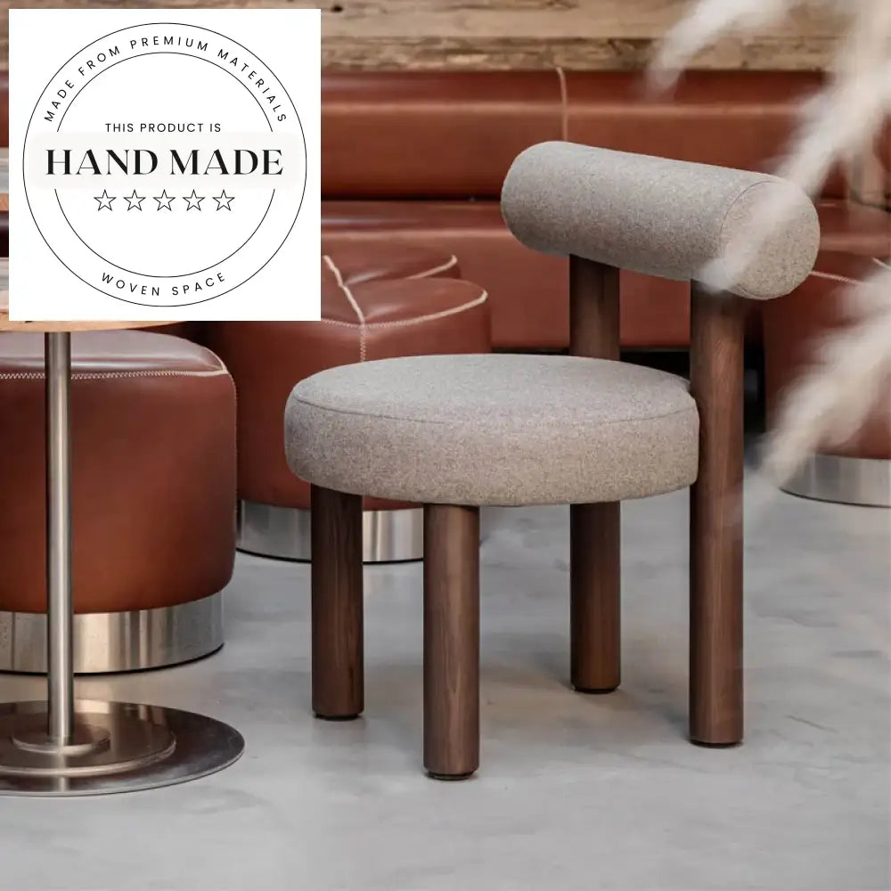 Elegant Modern Nordic Walnut Solid Wood Upholstered Backrest Dining Chair