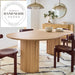 Elegant Modern Oblong Natural Wood Oval Pedestal Dining Table