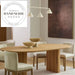 Elegant Modern Oblong Natural Wood Oval Pedestal Dining Table