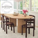 Elegant Modern Oblong Natural Wood Oval Pedestal Dining Table