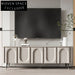 Elegant Modern Plywood Stainless Steel Living Room TV Sideboard Storage Cabinet