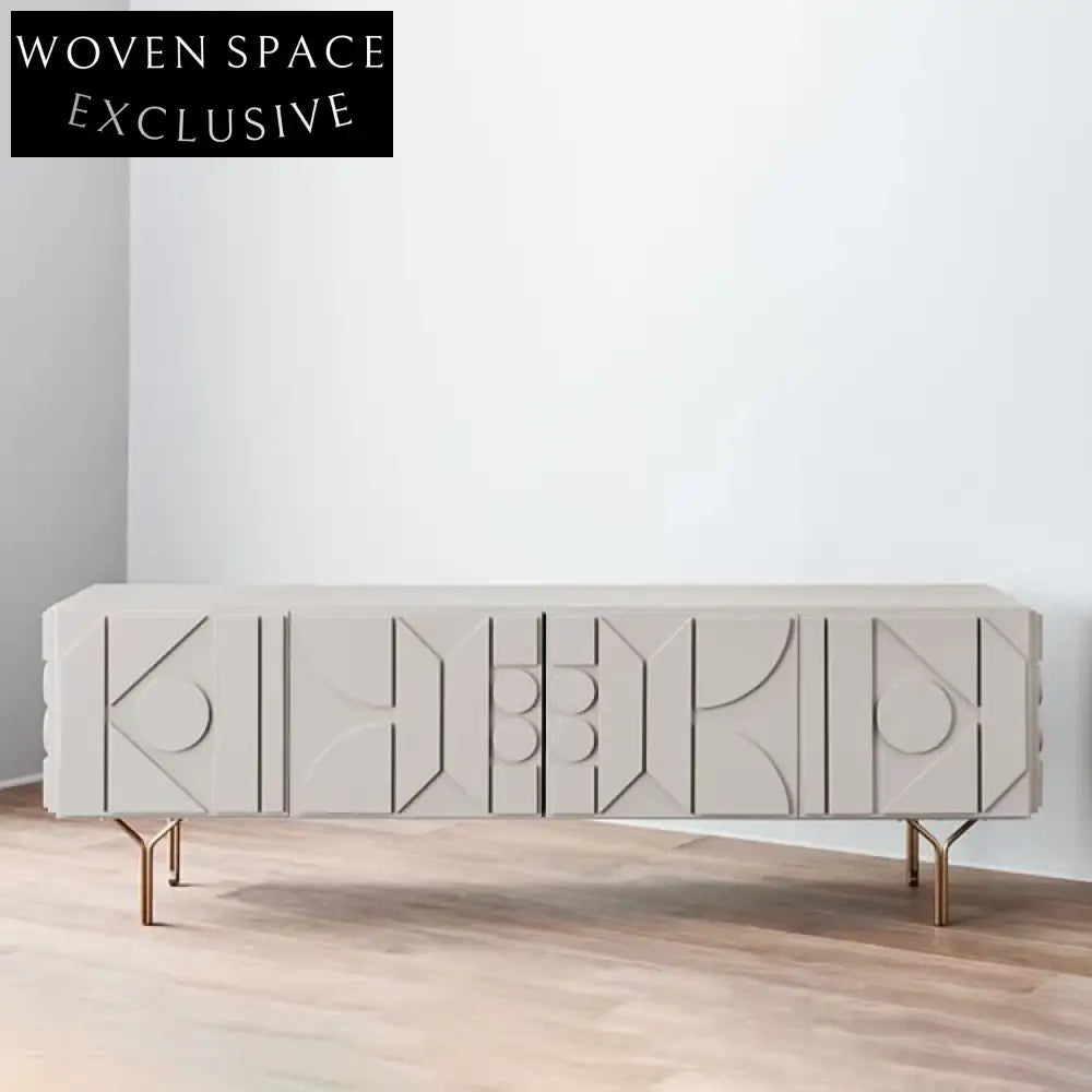 Elegant Modern Plywood Stainless Steel Sideboard TV Console Cabinet