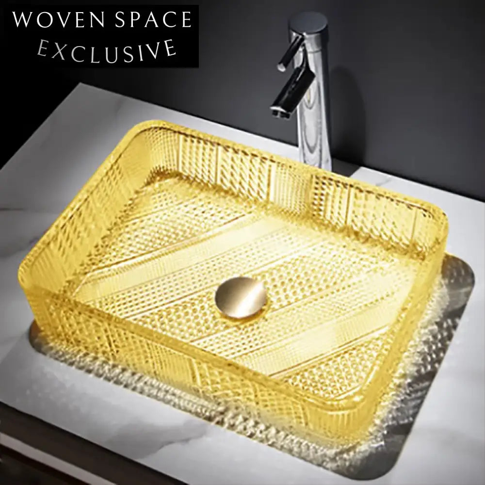 Elegant Modern Rectangular Tempered Glass Vessel Bathroom Sink for Contemporary Homes