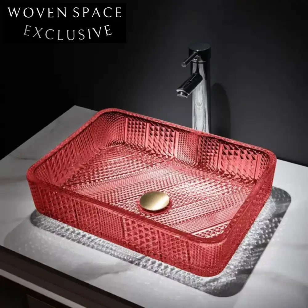 Elegant Modern Rectangular Tempered Glass Vessel Bathroom Sink for Contemporary Homes