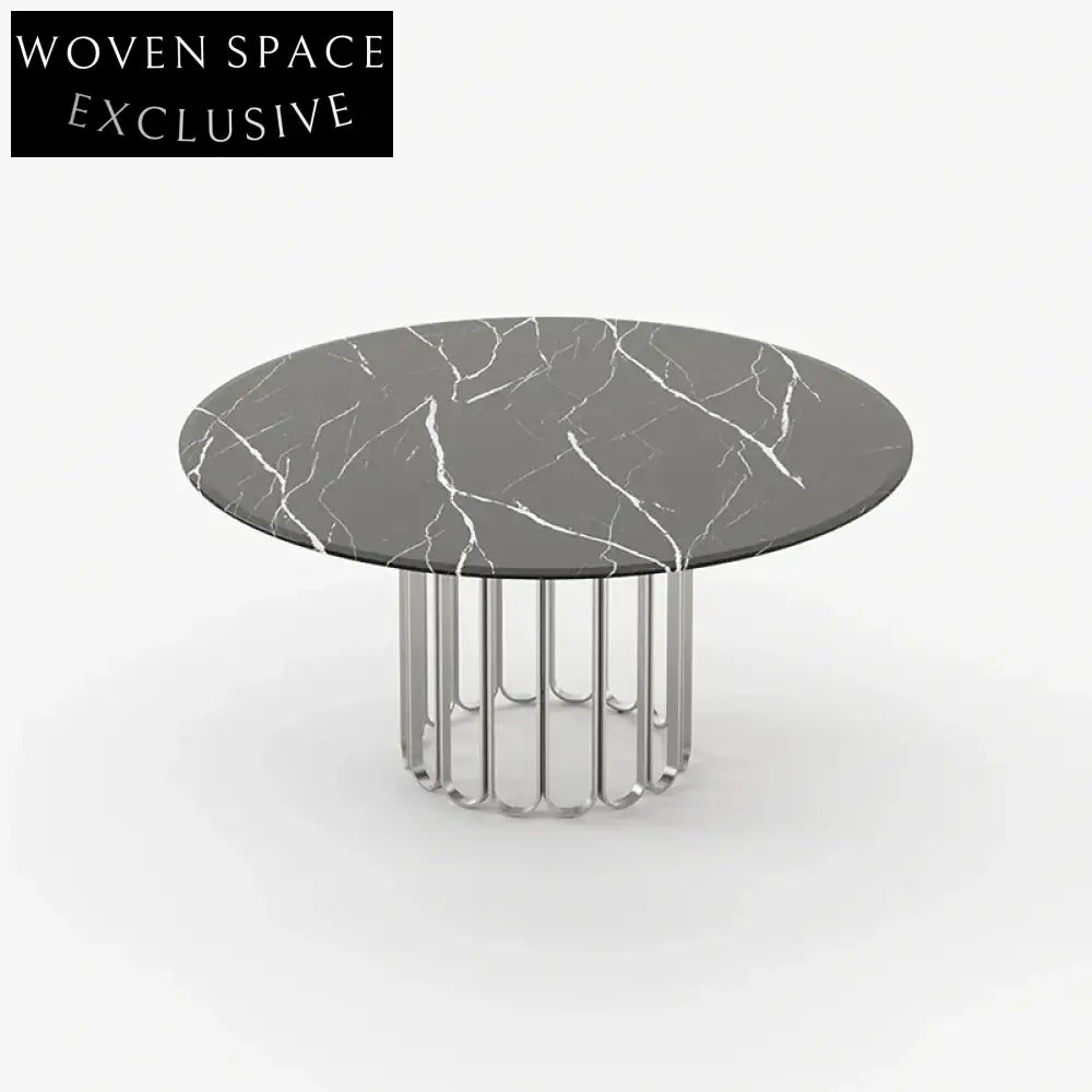Elegant Modern Round Dining Table with Marble, Glass or Wood Top
