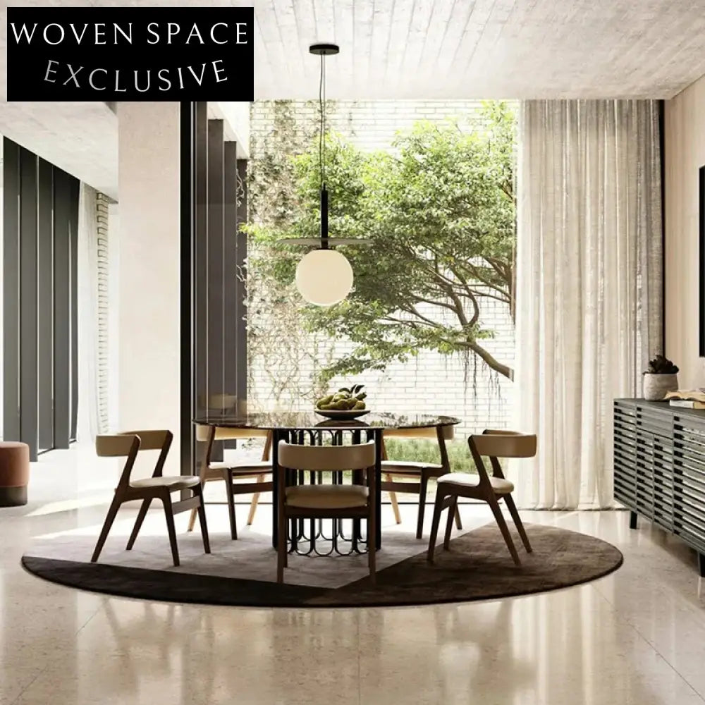 Elegant Modern Round Dining Table with Marble, Glass or Wood Top