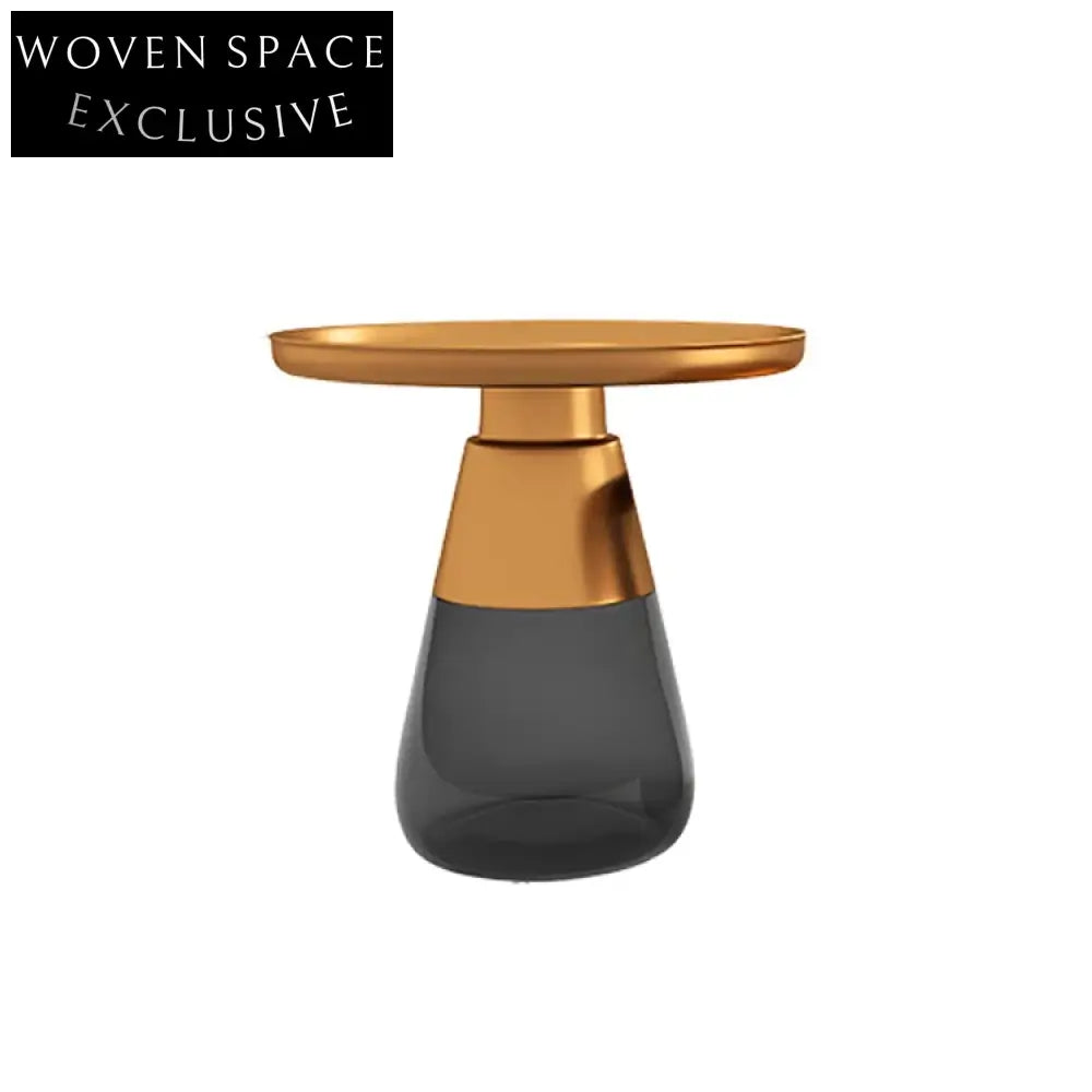 Elegant Modern Round Glass Storage Coffee Table with Metal Top