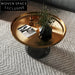 Elegant Modern Round Glass Storage Coffee Table with Metal Top