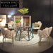 Elegant Modern Round Glass Top Dining Table with Solid Wood Base