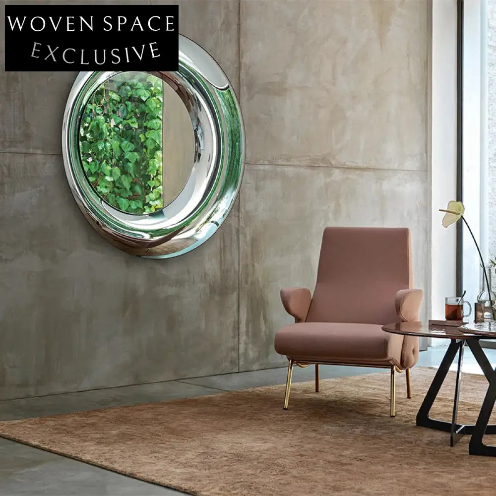 Elegant Modern Round Metal Wall Mirror for Luxury Home Decor