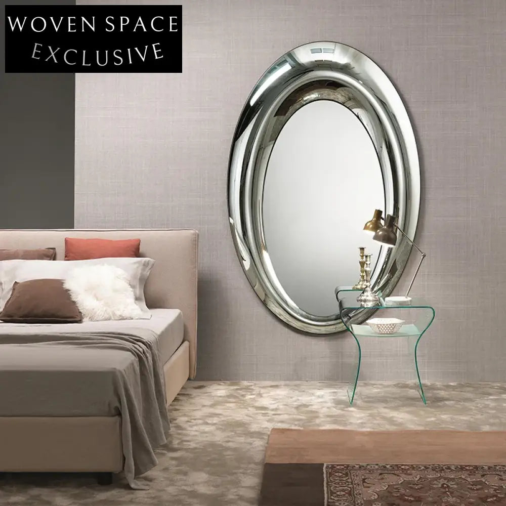 Elegant Modern Round Metal Wall Mirror for Luxury Home Decor