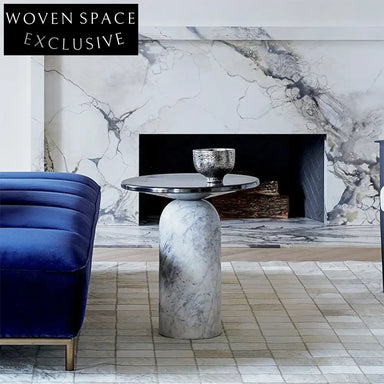 Elegant Modern Round Natural Marble Coffee Table for Living Room