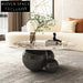 Elegant Modern Round Slate Top Coffee Table for Contemporary Living Room