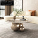 Elegant Modern Round Slate Top Coffee Table for Contemporary Living Room