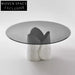 Elegant Modern Round Stalinite Marble Dining Table for Contemporary Homes