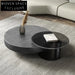 Elegant Modern Round Tempered Glass Stainless Steel Nesting Coffee Tables