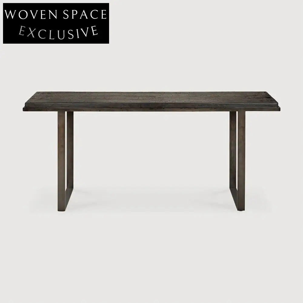 Elegant Modern Solid Oak Wood Top Stainless Steel Console Entryway Table